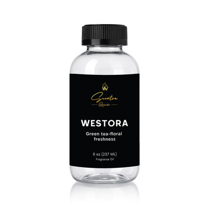 WESTORA Green tea-floral freshness 8 oz fragrance oil bottle