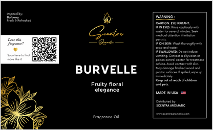 Burvelle Fruity Floral Elegance 8oz fragrance oil label